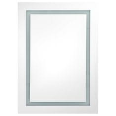 Vidaxl LED kopalniška omarica z ogledalom sijoče siva 50x13x70 cm