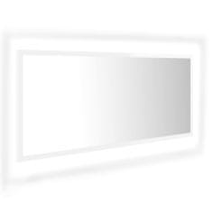 Vidaxl LED kopalniško ogledalo visok sijaj belo 100x8,5x37 cm
