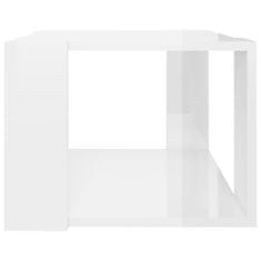 Vidaxl Klubska mizica visok sijaj bela 40x40x30 cm iverna plošča