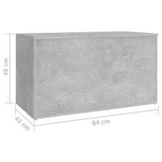 Greatstore Skrinja za shranjevanje betonsko siva 84x42x46 cm iverna plošča
