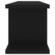 Vidaxl Stenska polica 2 kosa črna 78x18x20 cm iverna plošča