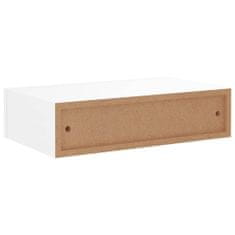 Greatstore Stenska polica s predalom 2 kosa bela 40x23,5x10 cm mediapan