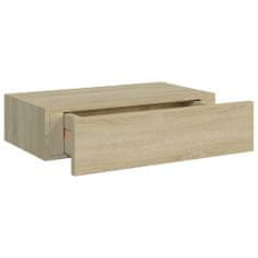 Vidaxl Stenska polica s predalom hrast 40x23,5x10 cm MDF