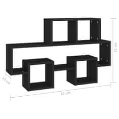 Vidaxl Stenska polica v obliki avtomobila črna 82x15x51 cm iverna pl.