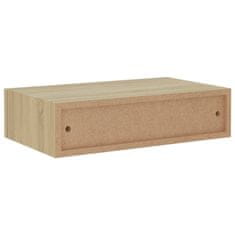 Vidaxl Stenska polica s predalom hrast 40x23,5x10 cm MDF