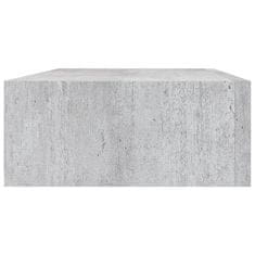 Vidaxl Stenska polica s predalom betonsko siva 40x23,5x10 cm mediapan