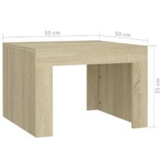 Vidaxl Klubska mizica sonoma hrast 50x50x35 cm iverna plošča