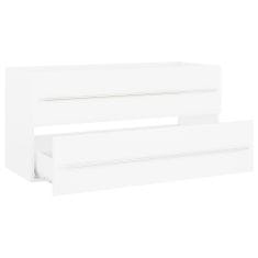 Vidaxl 2-delni komplet kopalniškega pohištva bela iverna plošča