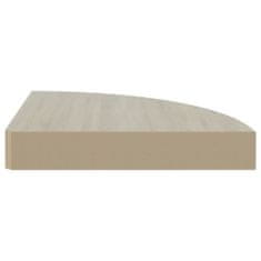 Vidaxl Kotne stenske police 4 kosi hrast in bele 25x25x3,8 cm MDF