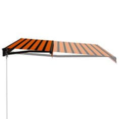 Vidaxl Ročno zložljiva tenda LED 400x300 cm oranžna in rjava