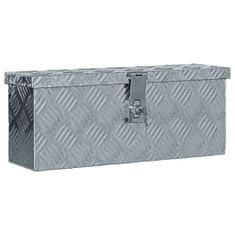 Vidaxl Skrinja iz aluminija 48,5x14x20 cm sive barve