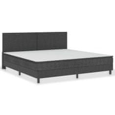 Vidaxl Boxspring postelja temno siva iz blaga 200x200 cm