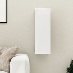 Vidaxl TV omarica visok sijaj bela 30,5x30x90 cm inženirski les