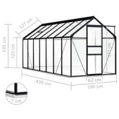 Vidaxl Rastlinjak z okvirjem antraciten aluminij 8,17 m2