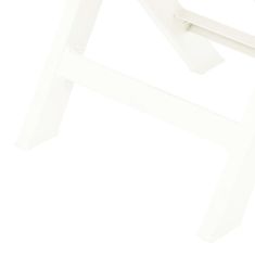 Vidaxl Zložljiv vrtni stol 2 kosa plastika bele barve