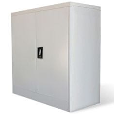 Vidaxl Pisarniška omara z 2 vrati jeklo 90 cm siva