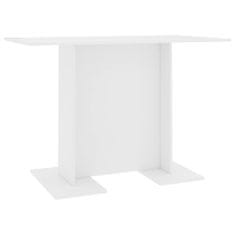 Vidaxl Jedilna miza bela 110x60x75 cm inženirski les
