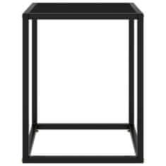 Vidaxl Čajna mizica črna s črnim steklom 40x40x50 cm