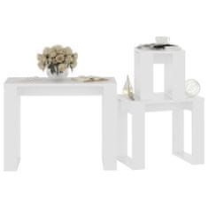 Vidaxl Komplet mizic 3 kosi bele barve iverna plošča