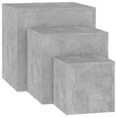 Vidaxl Stranske mizice 3 kosi betonsko siva iverna plošča