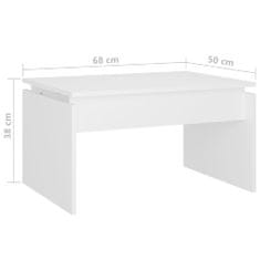 Vidaxl Klubska mizica bela 68x50x38 cm iverna plošča