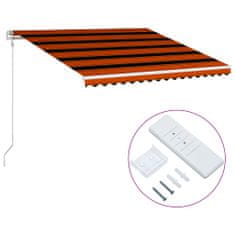 Vidaxl Samodejno zložljiva tenda 400x300 cm oranžna in rjava