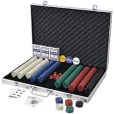 Vidaxl Poker Set s 1000 Žetoni Aluminij