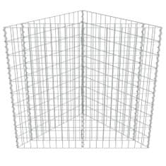 Vidaxl Visoka greda gabion pocinkano jeklo 75x75x50 cm