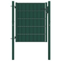 Vidaxl Vrata za ograjo PVC in jeklo 100x101 cm zelena