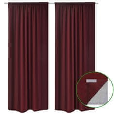 Vidaxl 2 kosa bordo dvoplastnih zaves 140 x 245 cm