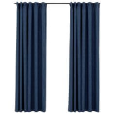 Vidaxl Zatemnitvene zavese z obešali 2 kosa modre 140x245 cm