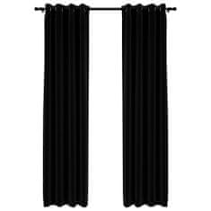 Vidaxl Zatemnitvene zavese z obročki 2 kosa črne 140x245 cm