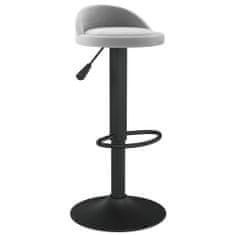 Vidaxl Barski stolčki 2 kosa svetlo siv žamet