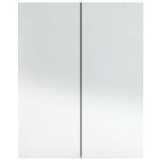 Vidaxl Kopalniška omarica z ogledalom 60x15x75 cm MDF betonsko siva