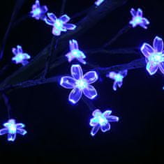 Greatstore Božično drevesce 1200 LED lučk modri češnjevi cvetovi 400 cm