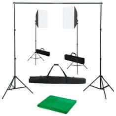 shumee vidaXL Komplet za fotografski studio s softbox svetilkami in ozadjem