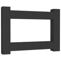 Vidaxl Komplet TV omaric 10-delni črna iverna plošča