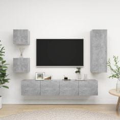 Vidaxl Komplet TV omaric 5-delni betonsko siva iverna plošča