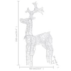 Vidaxl Božični severni jelen 2 kosa 60x16x100 cm iz akrila