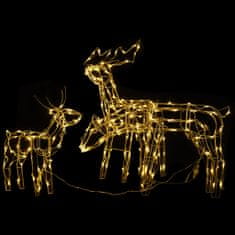 shumee Božični svetlobni okras 3-delni jeleni 229 LED lučk