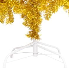 Vidaxl Novoletna jelka z LED lučkami in bučkami zlata 210 cm PET
