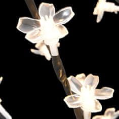 Greatstore Božično drevesce s 128 LED lučkami beli češnjevi cvetovi 120 cm