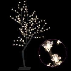 Greatstore Božično drevesce s 128 LED lučkami beli češnjevi cvetovi 120 cm