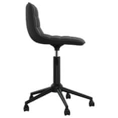 Vidaxl Vrtljivi pisarniški stol, črne barve, oblazinjen z žametom