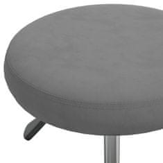 Vidaxl Namizni stol, temno siv, oblazinjen z žametom