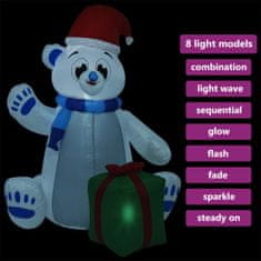 Vidaxl Božični napihljiv polarni medved LED notranji/zunanji 2,4 m