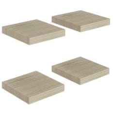 Vidaxl Stenske police 4 kosi barva hrasta 23x23,5x3,8 cm MDF