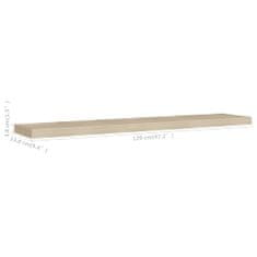 Vidaxl Stenske police 4 kosi barva hrasta 120x23,5x3,8 cm MDF