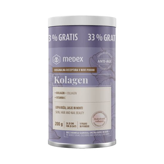 Medex kolagen z vitaminom C v prahu 150 g + 33 % gratis