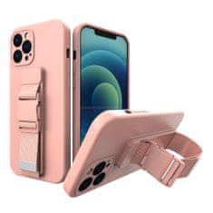 slomart rope case gel etui z vrvico za verižico torbica za vrvico iphone 11 pro roza